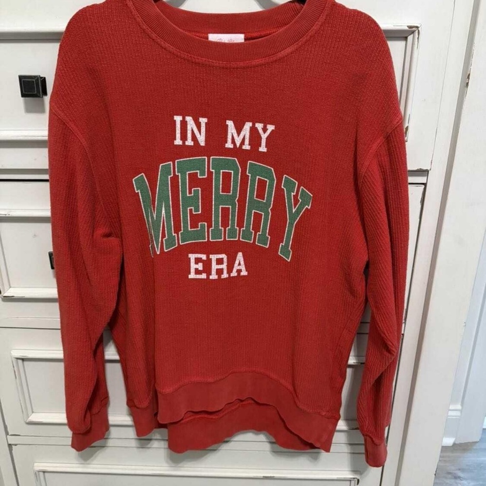 Pink Lily Red 'In My Merry Era' Corded Sweatshirt